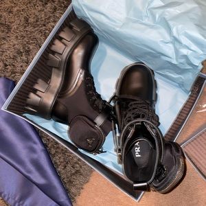 Prada combat boots